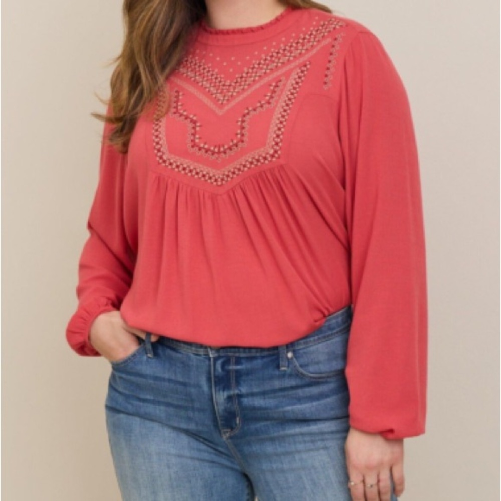 NWT Torrid Womens Plus Size 2 2X 18/20 Boho Embroidered Gauze Top